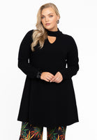 Tunic wide bottom collar DIAGONAL - black - #1