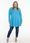 Tunic wide bottom collar DIAGONAL - light blue