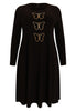 Dress A-line RHINESTONES - black - #4