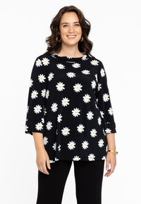 Shirt A-line Turtle neck DAISY - black - #1
