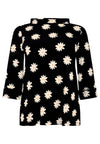 Shirt A-line Turtle neck DAISY - black - #4