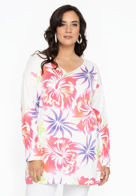 Pullover V-neck LELY - white  - #1