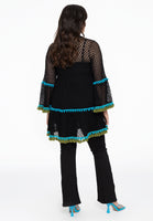 Blouse pompon LACE - black  - #3