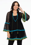 Blouse pompon LACE - black
