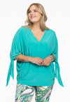 Blouse v-hals met strikken dolce - Turquoise