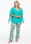 Blouse v-hals met strikken dolce - Turquoise