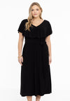 Jurk met ruches v-hals dolce - Zwart