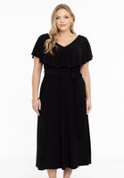 Dress Frilled V-neck DOLCE - black - #1