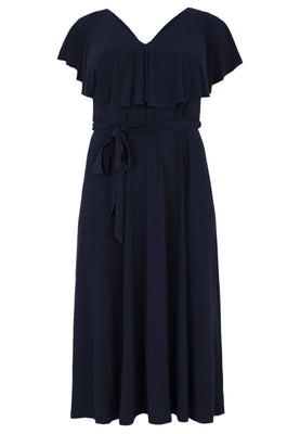 Dress Frilled V-neck DOLCE - blue - #4