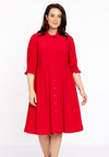 Jurk met knopen dolce - Rood