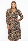 Cardigan puff sleeve LEOPARD - light brown