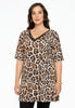 Tunic lace V-neck LEOPARD - light brown