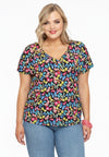 Shirt double V-neck BUTTERFLY - black 