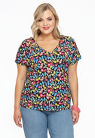 Shirt double V-neck BUTTERFLY - black  - #1