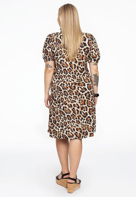 Dress puff sleeve LEOPARD - light brown - #3