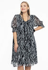 Dress puff sleeve ZEBRA - black