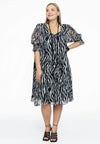 Dress puff sleeve ZEBRA - black