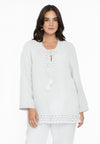 Blouse wide crochet LINEN - white 