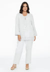 Blouse wide crochet LINEN - white - #2