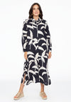Lange blouse palm tree - blauw