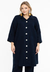 Blouse collar LINEN - blue