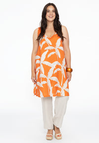 Dress A-line PALM TREE - orange - #2