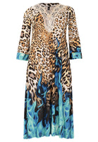 Dress V-neck lace BLUE FIRE - light brown - #4