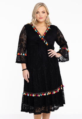 Dress pompom lace - black  - #1