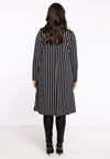 Vest lang geplooid STRIPES - black - #3