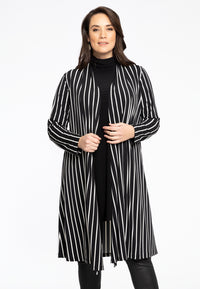 Vest lang geplooid STRIPES - black - #1