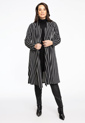 Vest lang geplooid STRIPES - black  - #2