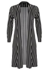 Vest lang geplooid STRIPES - black - #4