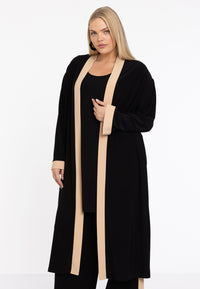 Cardigan Long Contrast Lines DOLCE - black - #1