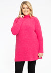 Pullover high neck teddy - roze