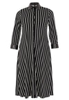 Blouse Dress Croco Collar STRIPES - black - #4