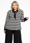 Tunic Collar Bow PIED DE POULE - black