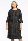 Dress Frontpocket RAFFIA - black