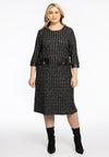 Dress Frontpocket RAFFIA - black