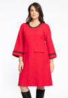 Dress Frontpocket BOUCLE - red