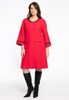 Dress Frontpocket BOUCLE - red