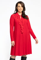 Dress A-line Double Volant DOLCE - red - #1