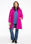 Puff jas met capuchon kort - roze