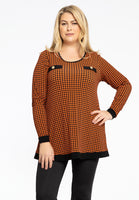 Tunic flare fake pockets KARINA - orange - #1