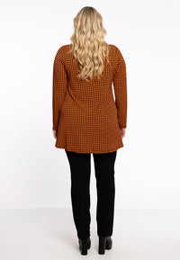 Tunic V-neck pleat KARINA - orange - #3