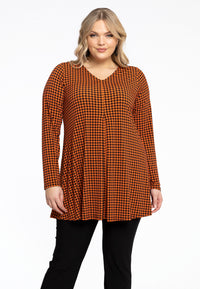 Tunic V-neck pleat KARINA - orange - #1