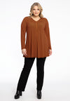Tunic V-neck pleat KARINA - orange - #2