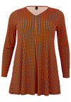 Tunic V-neck pleat KARINA - orange - #4
