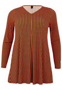 Tunic V-neck pleat KARINA - orange - #4
