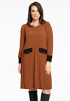 Dress front pockets KARINA - orange