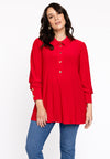Blouse flare met pofmouwen dolce - Rood